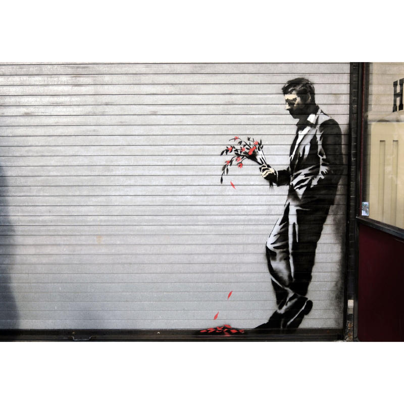 バンクシー Banksy Man With Flowers 花を持つ男 A1 約60 8
