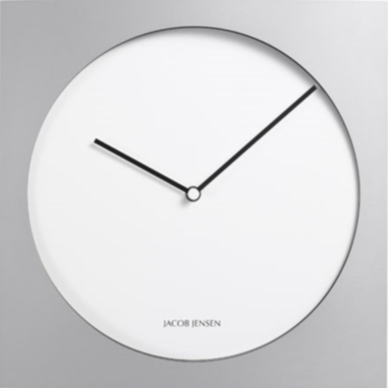 ジェイコブ ジェンセン Jacob Jensen 319 ミニマル壁掛け時計 ホワイト シルバ
