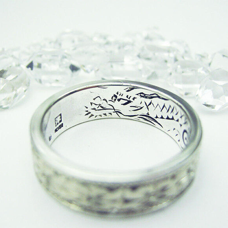 花 龍棲 りゅうのすみか シルバーリング 猛龍 たけきりゅう サイズ12号 23号 彫金工