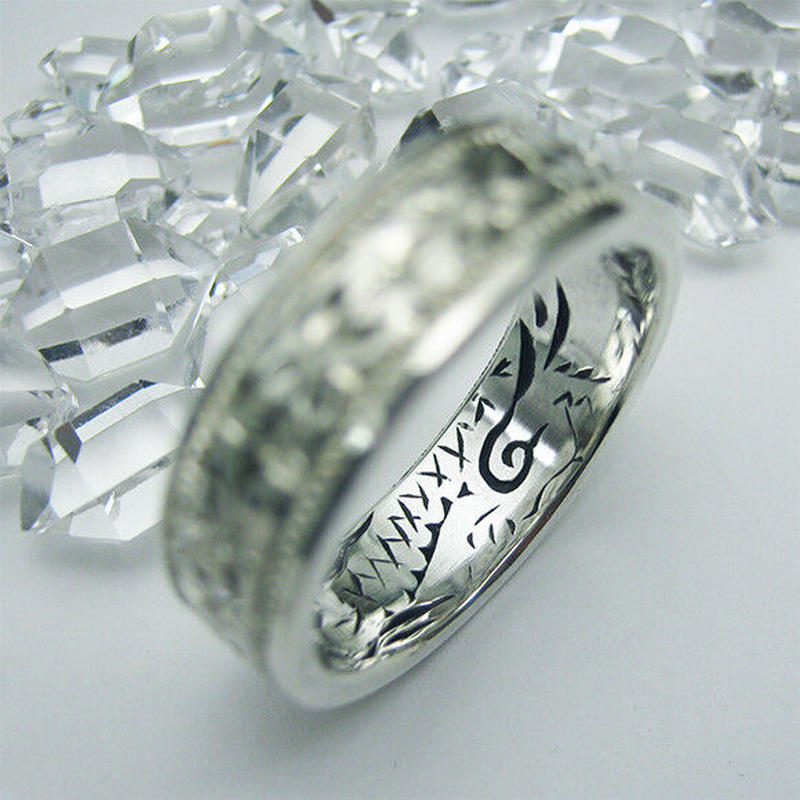 花 龍棲 りゅうのすみか シルバーリング 猛龍 たけきりゅう サイズ12号 23号 彫金工