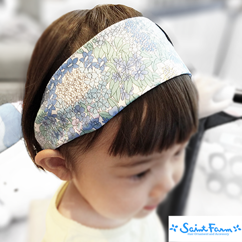 リバプリヘアバンド 白地オレンジ系 Saintfarm セント ファーム