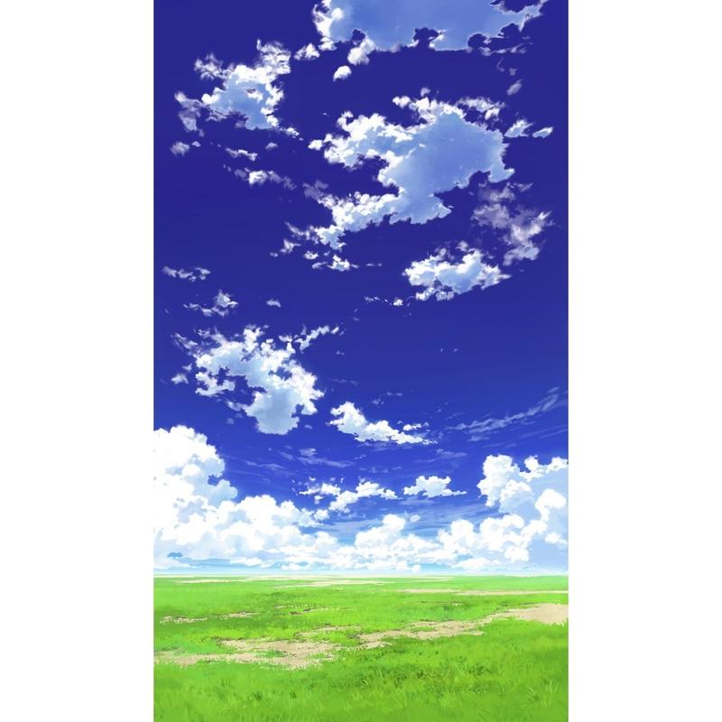 イラスト背景 合作 青空 縦pan用01 05 彩玉のpsd背景素材shop