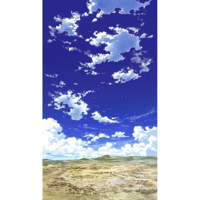 イラスト背景 合作 青空 縦pan用01 15 彩玉のpsd背景素材shop