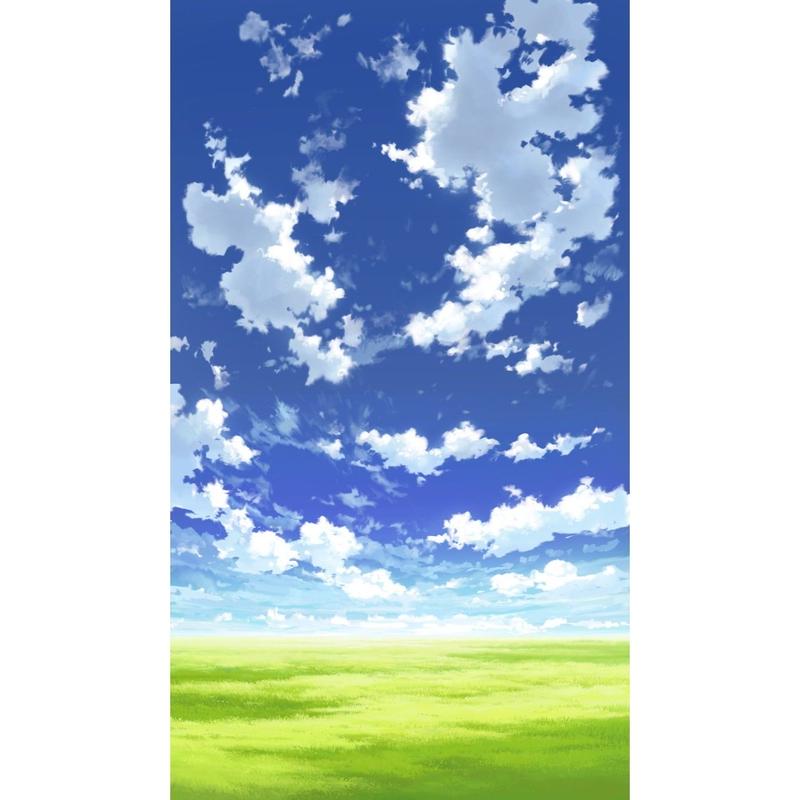 イラスト背景 合作 青空 縦pan用04 11 彩玉のpsd背景素材shop