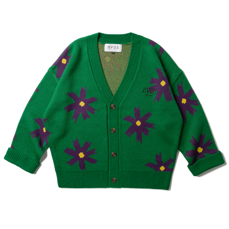 Deviluse Prickly Flower Cardigan GREEN | SAKAEY