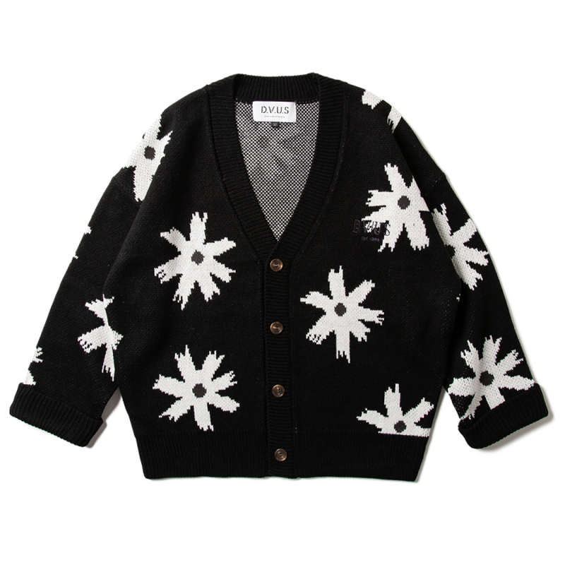 Deviluse Prickly Flower Cardigan BLACK | SAKAEY