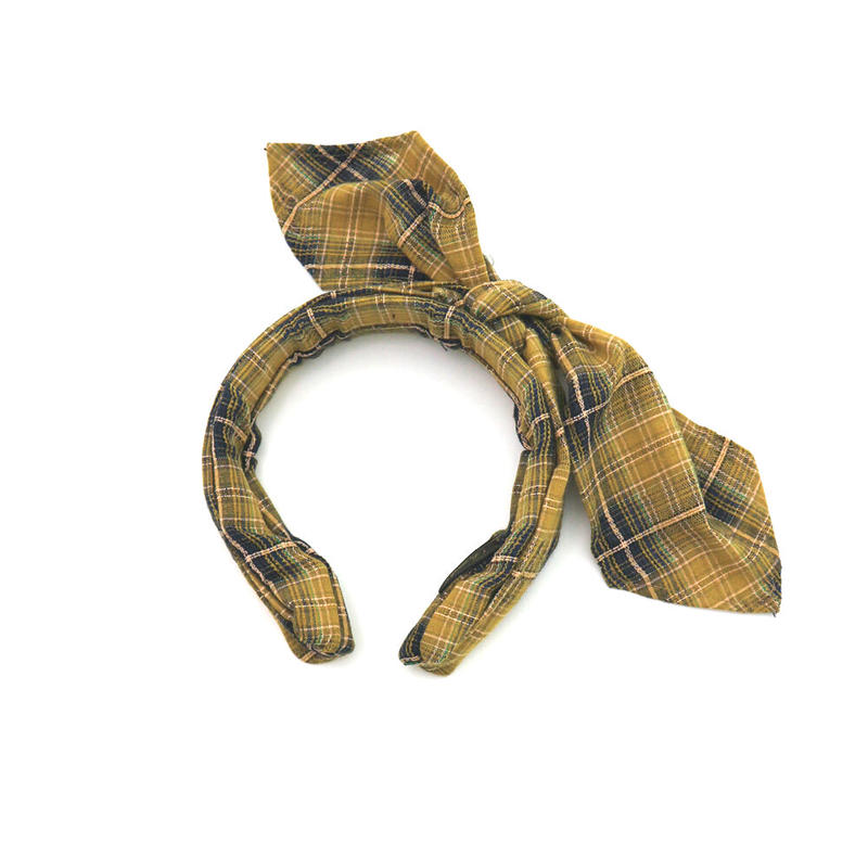 Demodee Check Head Band Yellow Sakan Les Yeux