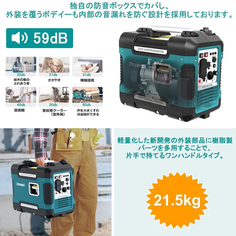 インバーター発電機 防音型定格出力1700w 即日発送 インバーター インバーター発電機 防音型定格出力1700w 即日発送 インバーター