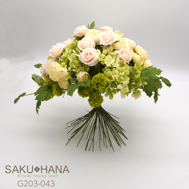 G3 043 クラッチブーケ ローズ ラナンキュラス ハイドランジア マム