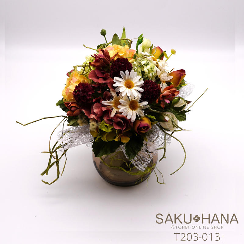 T3 013 卓上アレンジメント ローズ マーガレット マム コデマリ T3 013 卓上アレンジメント ローズ マーガレット マム コデマリ