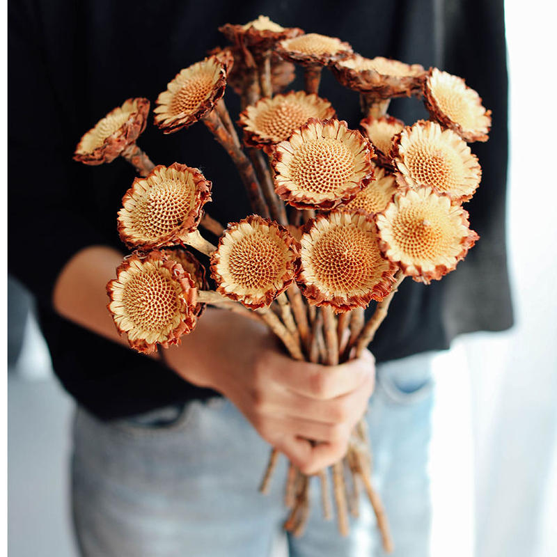 ひまわりドライフラワー3本セット Salt 海外インテリア雑貨 ペットグッズ