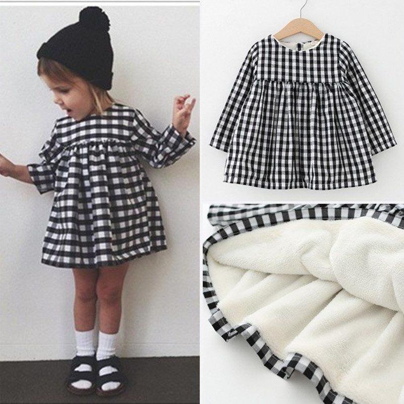子供服 キッズ 女の子 子ども ワンピース 裏起毛 チェック ミニワンピ 大人可愛い