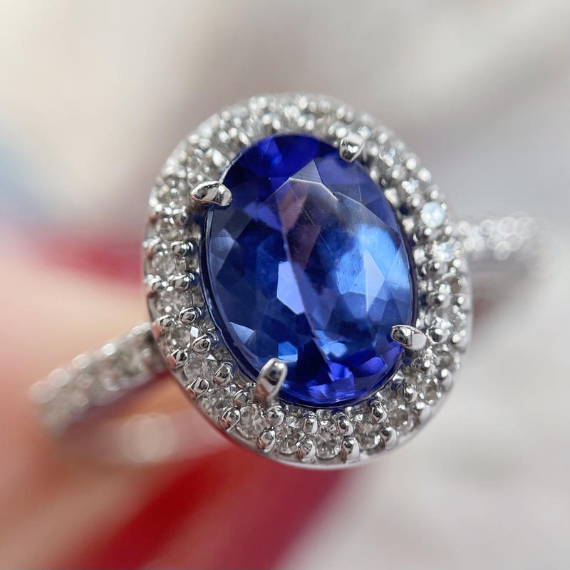 1.578ct 天然タンザナイト ダイヤモンドPT950リング（宝石鑑別書付 ...