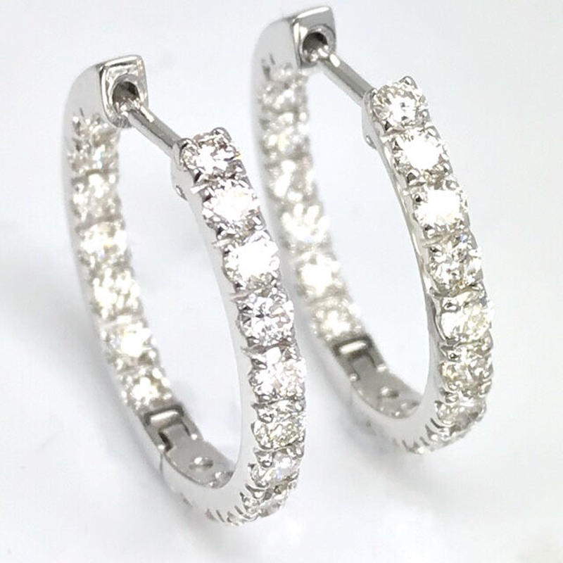 定番国産 計1.00ct 中折れ式エタニティフープピアス PT950 QoNFE ...