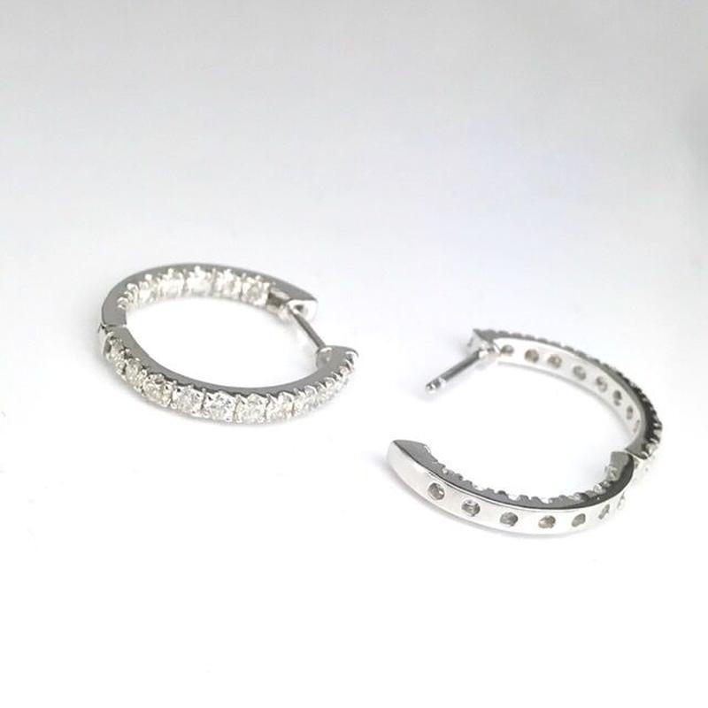 計1.00ct 天然ダイヤモンド 中折れ式エタニティフープピアス PT950 計1.00ct 天然ダイヤモンド 中折れ式エタニティフープピアス PT950