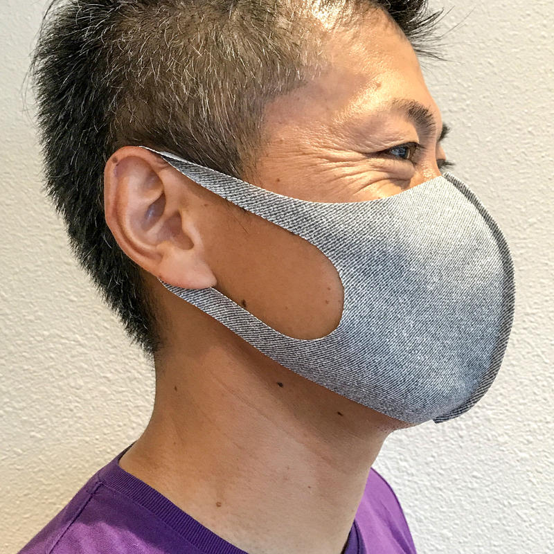 日本製 洗えるファッションマスク Lサイズ 2枚入 クールタイプ ツイル グレー Msk 79