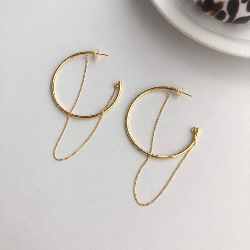 293p Seasukiiオリジナル チェーンフープピアス Seasukii