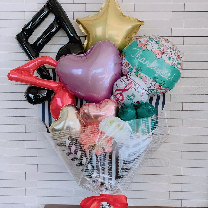 Hn 22 送料無料 ピアノ発表会に 先生のお礼に 音符入り バルーン バルーンギフ