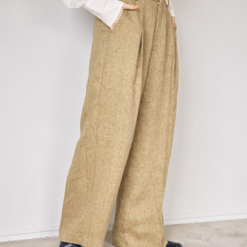 ホットセール 今季完売品 todayful Tuck Linen Trousers カジュアル