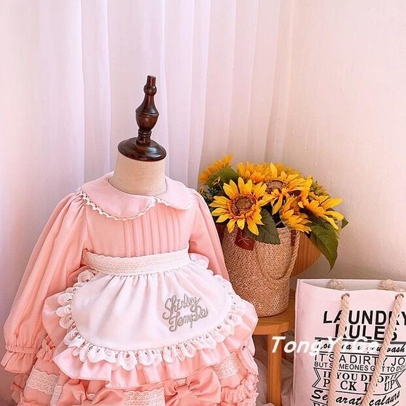 予約 送料無料 ロリータスタイル エプロン付フリルリボンプリンセスワンピース Selec