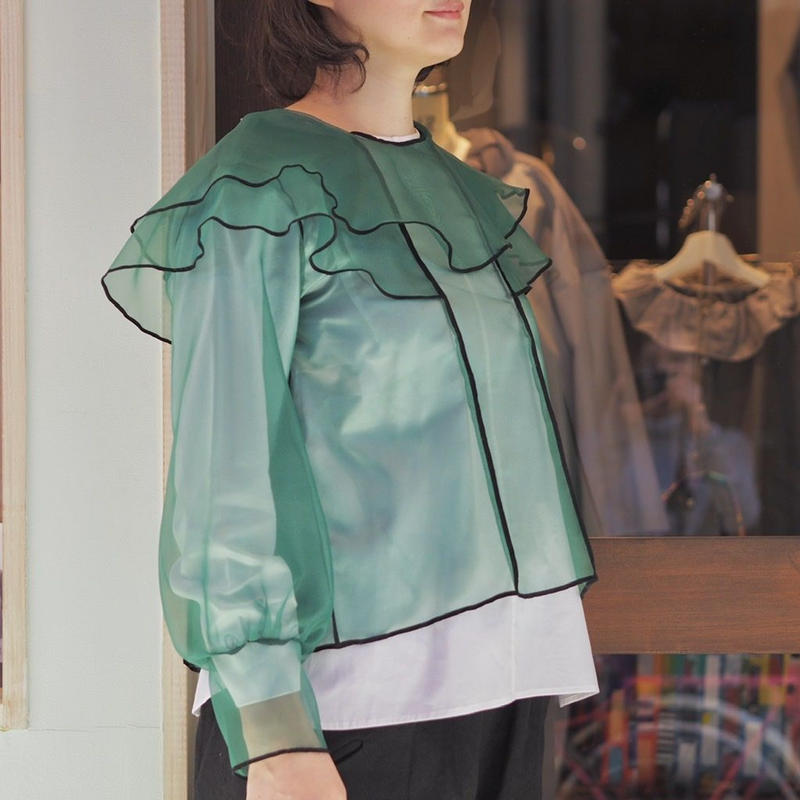 すぐ発送可能！ ella_selectshop✳︎オーガンジーバルーンブラウス