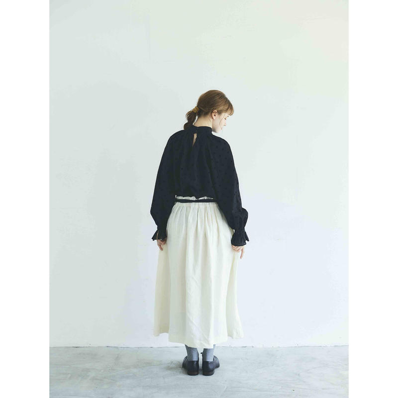 ブラッシュド ベルギーリネン ロングスカート ホワイト Select Shop Calli