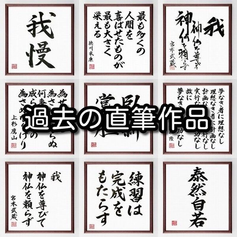 書道色紙 揚雄の名言 山を学びて山に到らず 額付き 受注後直筆品