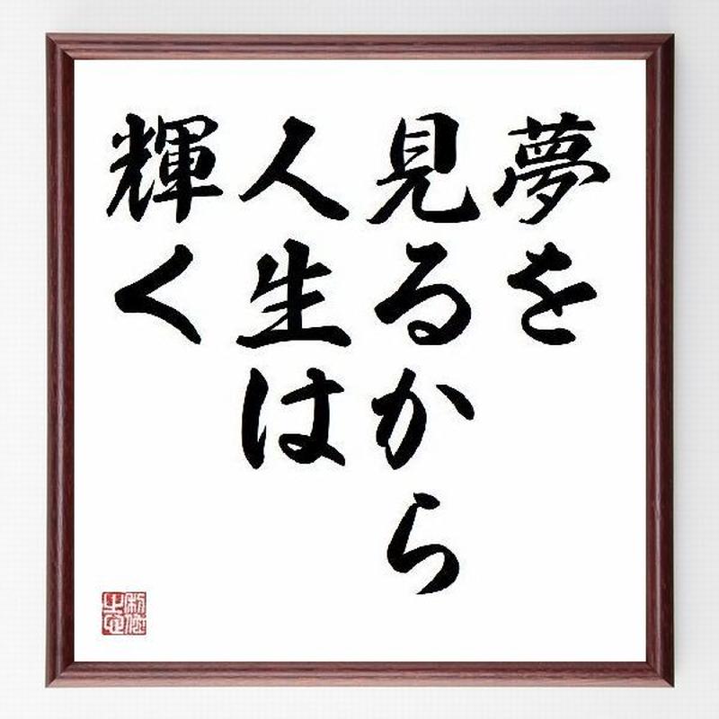 名言色紙 夢を見るから 人生は輝く モーツアルト 額付き 受注後直筆制作 Z09 名言