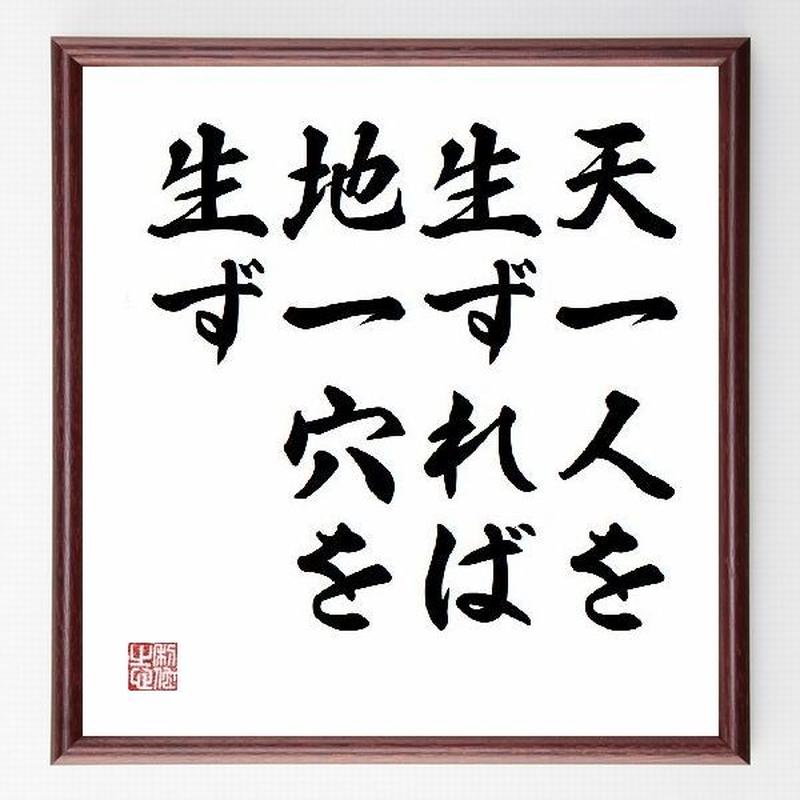 名言色紙 天一人を生ずれば地一穴を生ず 額付き 受注後直筆制作 Z2116 名言色紙 千言堂
