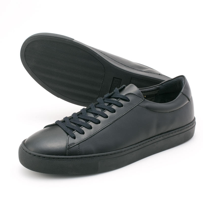 メンズ レースアップ レザー スニーカー 黒 日本製 Sn 8el Bk Shibuy