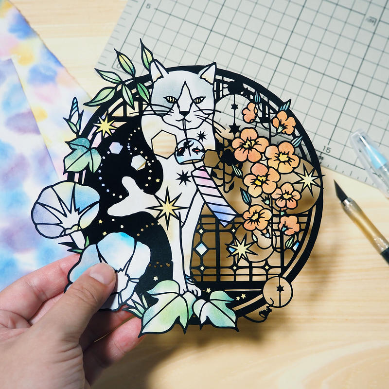 切り絵図案 夏の果 Tokeisou