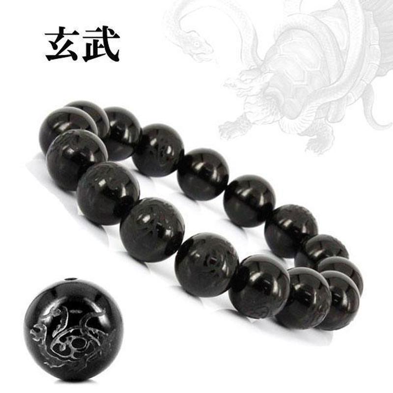 四神獣 オニキス 玄武 ブレスレット12mm Bi5 104 12g1p Samurai