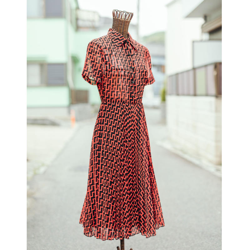 ワンピース　昭和　レトロ 昭和レトロ◇ヴィンテージワンピース 70s SHOWA DRESS ◇品番