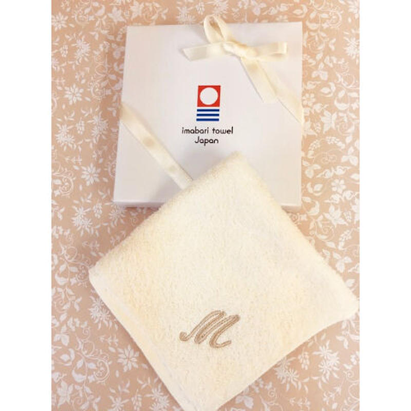 今治タオル専用ギフトbox付き イニシャル刺繍入り 今治製タオルハンカチ 松竹タオル店