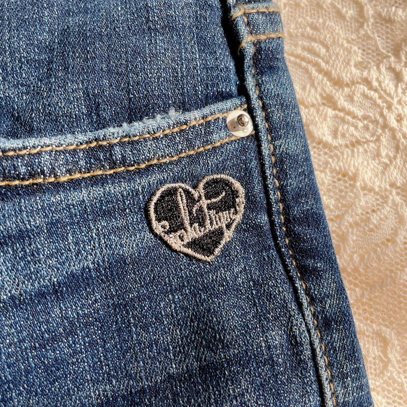 グラデーションスター刺繍スキニーデニム CQ-40033