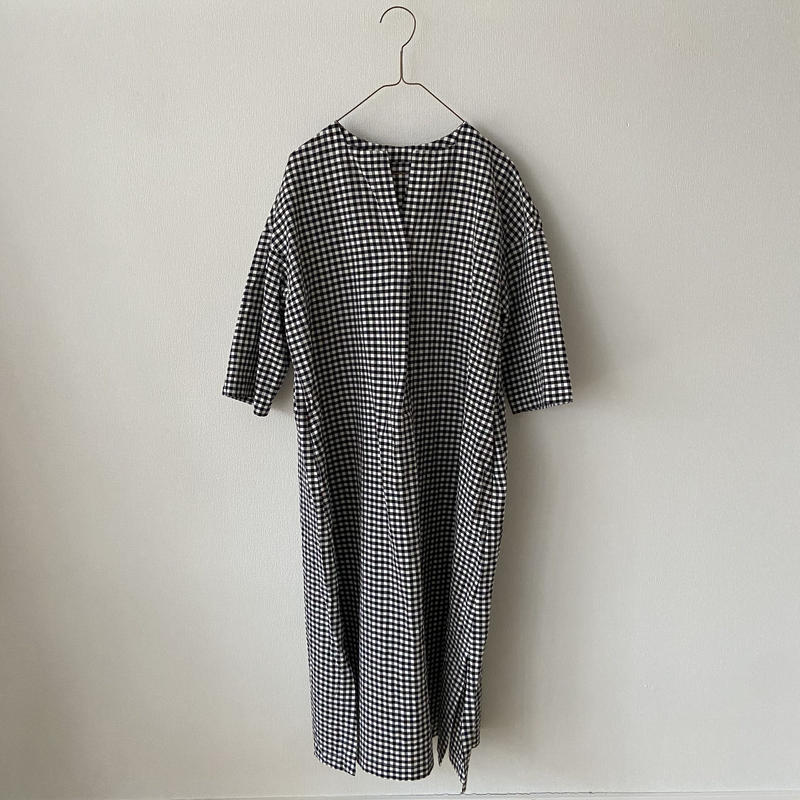 Yuni キャプラコットンリネン Check Skipper ワンピース Itonowa