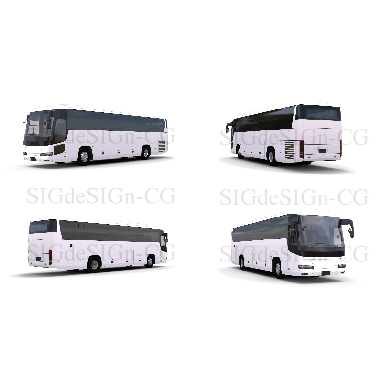 汎用デザインの観光バス 4視点 透過png形式 Sigdesign Cg シグデザインc 汎用デザインの観光バス 4視点 透過png形式 Sigdesign Cg シグデザインc