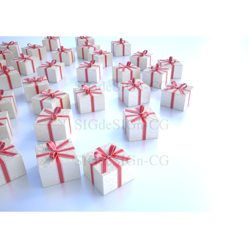 プレゼント箱リボン 水色 横 Sigdesign Cg Cg素材画像制作販売