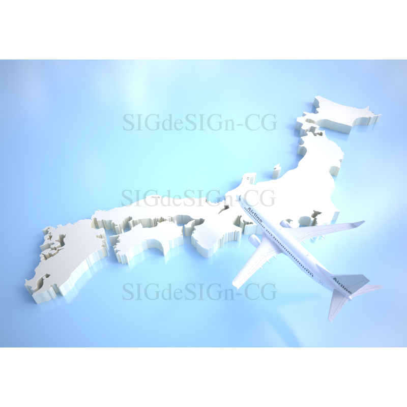 日本地図 旅 飛行機 Sigdesign Cg シグデザインcg素材画像制作販売