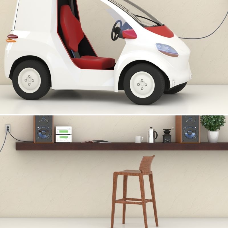 超小型モビリティ 汎用型の一人乗り電気自動車 充電中 赤 Sigdesign Cg シグ