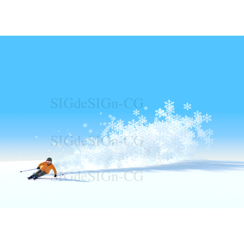 豪快ライドスキーヤー 結晶 横 Sigdesign Cg シグデザインcg素材画像制作販売