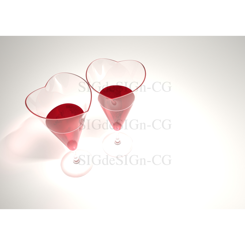 ハート型のワイングラス 2個横 Sigdesign Cg Cg素材画像制作販売 ハート型のワイングラス 2個横 Sigdesign Cg Cg素材画像制作販売