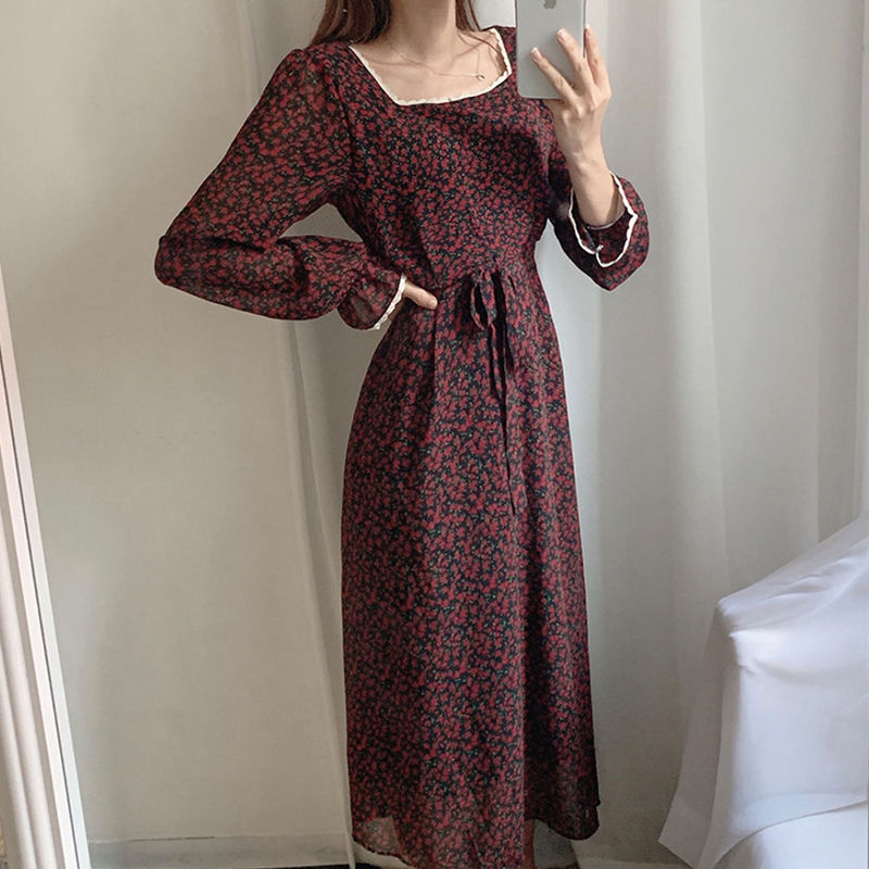 花柄 ワンピース ロングワンピース レース 大人コーデ フェミニン 韓国 大人可愛い お出かけ