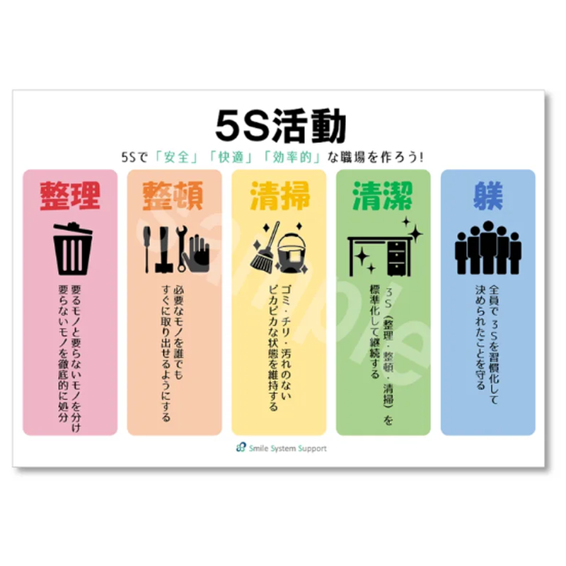 5s活動啓発ポスター タイプc Smile Syetem Support