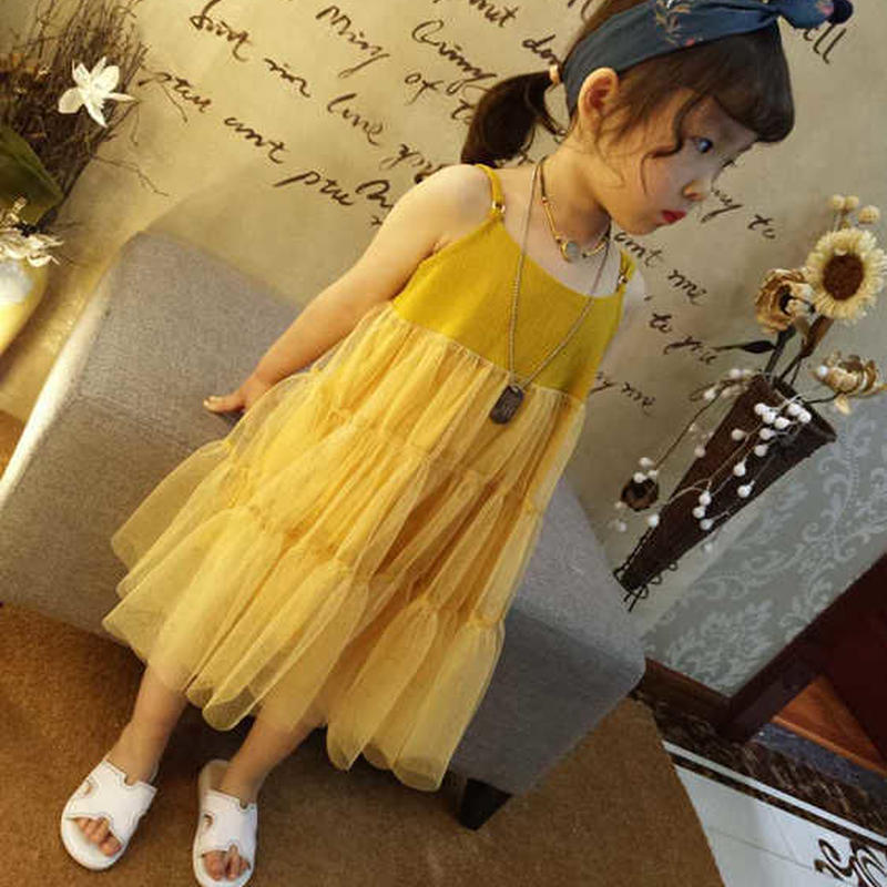 Kids キャミソールチュールワンピース イエロー Smilekids8 Kids キャミソールチュールワンピース イエロー Smilekids8