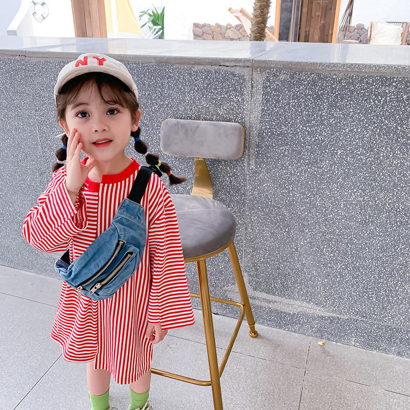 Kids ﾎﾞｰﾀﾞｰｽﾄﾗｲﾌﾟ切替ﾜﾝﾋﾟｰｽ ﾚｯﾄﾞ 345 Smilekids8