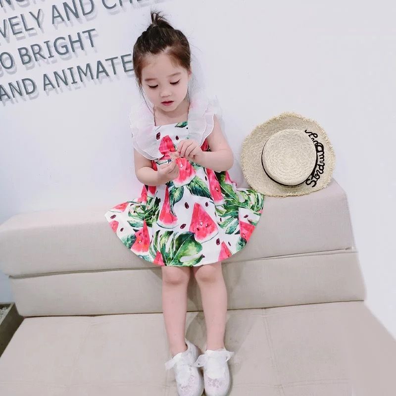 Kids ﾌﾘﾙﾃﾞｻﾞｲﾝｽｲｶ柄ﾜﾝﾋﾟｰｽ Smilekids8