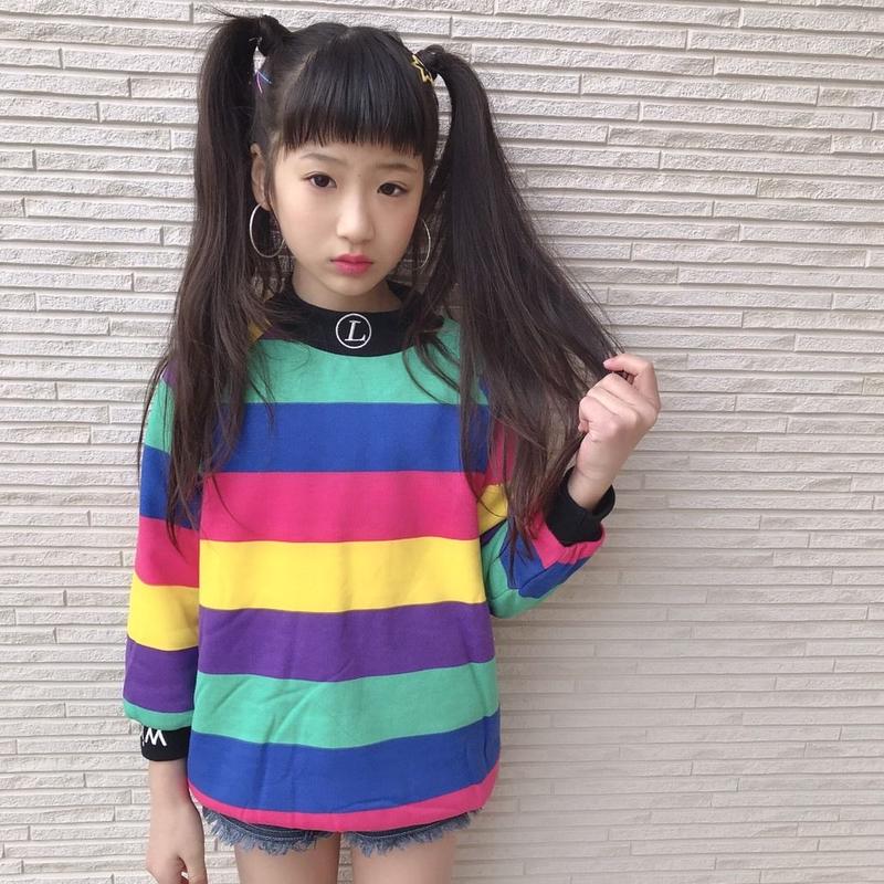 Kidsﾕﾆｾｯｸｽ 裏起毛ｶﾗﾌﾙﾃﾞｻﾞｲﾝﾎﾞｰﾀﾞｰﾄｯﾌﾟｽ ﾏﾙﾁｶﾗｰ