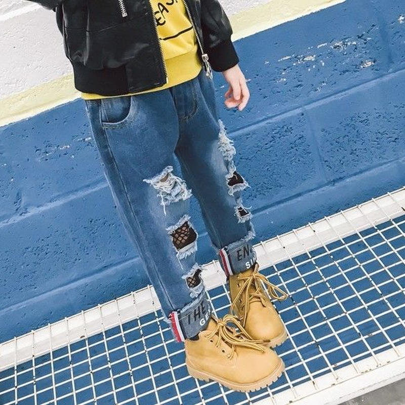 Kids 裾英字ﾃﾞｻﾞｲﾝｸﾗｯｼｭﾃﾞﾆﾑ網ﾀｲﾂﾃﾞｻﾞｲﾝﾃﾞﾆﾑ Smileki