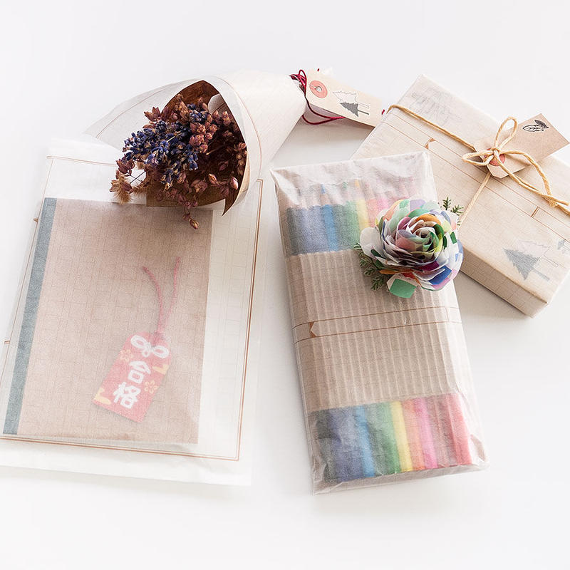 グラシン紙 原稿用紙柄 透ける縦書き400字詰め 文庫本ブックカバー デザインペーパー